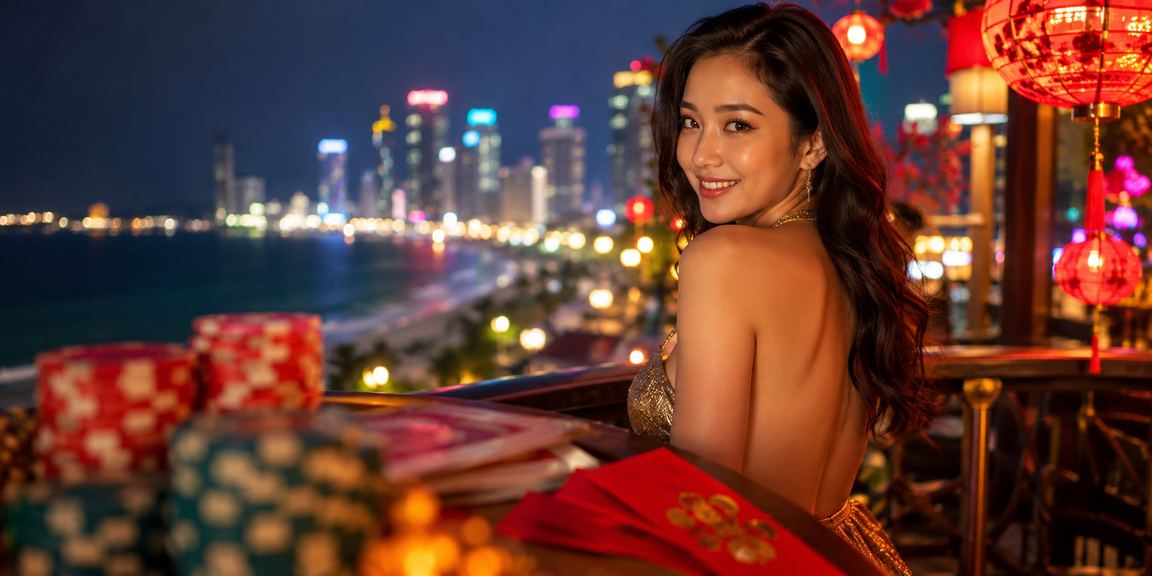 Người chơi bài tại Sapa dưới ánh đèn lồng trong đêm hội truyền thống Tây Bắc